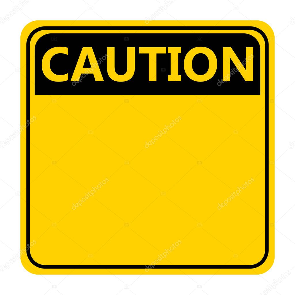 symbol yellow caution sign icon on white background 