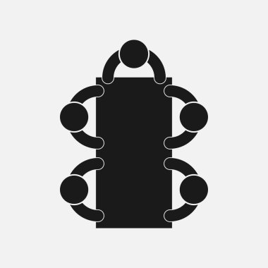 masa simgesi toplantı etrafında insanlar, Beş kişilik Grup, Teamwork toplantı