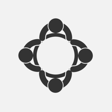 İş toplantısı simgesi,insanlar odada buluşuyor.