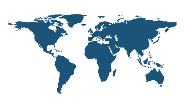 Wereldkaart vector geïsoleerd op witte achtergrond — Stockvector