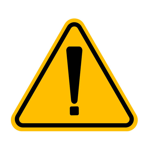 Символ восклицательного знака "Предупреждение об опасности" на белом фоне
