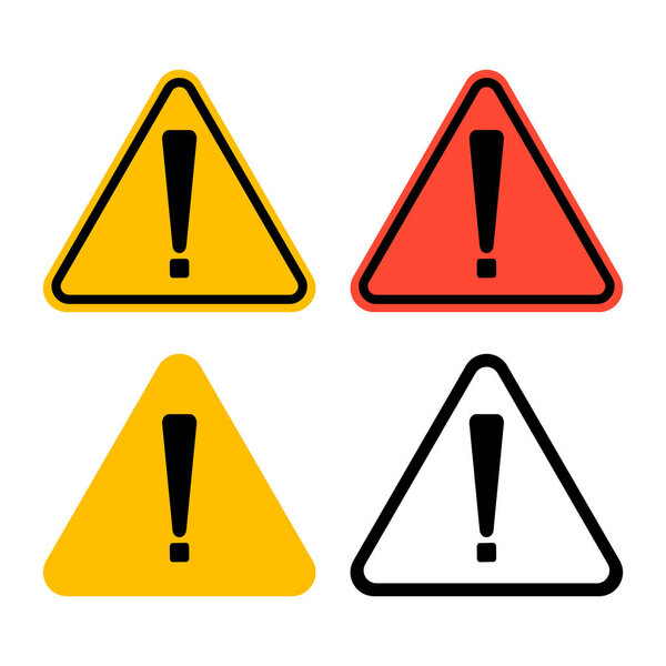 Символ восклицательного знака "Предупреждение об опасности" на белом фоне
 