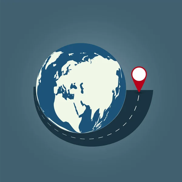 Wereldreisconcept achtergrond, roadtrip rond de wereld.vector illustratie — Stockvector