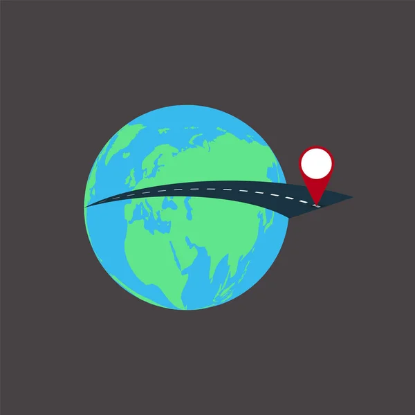 Wereldreisconcept achtergrond, roadtrip rond de wereld.vector illustratie — Stockvector