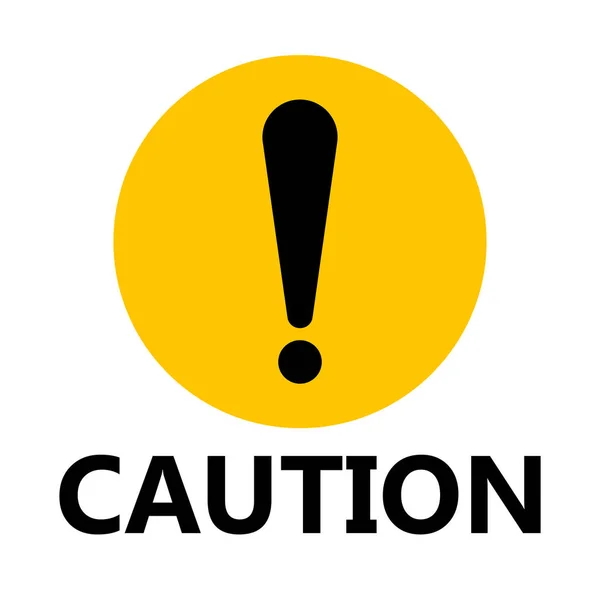 Symbol varning skylt ikon, utropstecken, varning farlig ikon på vit bakgrund — Stock vektor