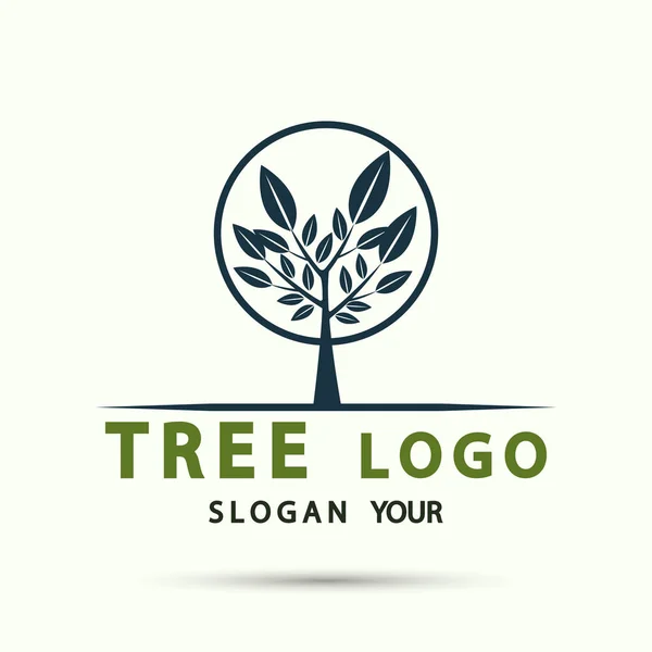 Árvore logotipo ícone de madeira moderna design.vector ilustração — Vetor de Stock