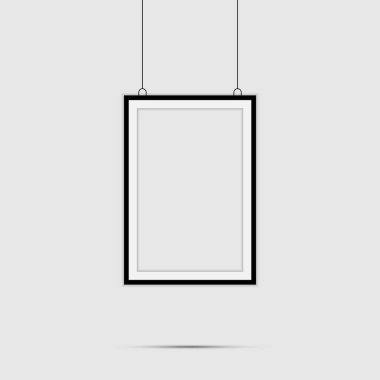 Gerçekçi siyah resim çerçevesi.vektör illüstratör