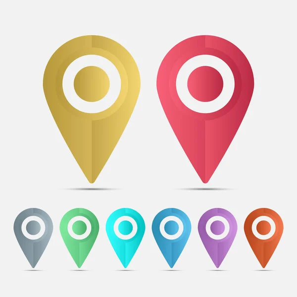 Símbolo conjunto ubicación icons.vector ilustrador — Vector de stock