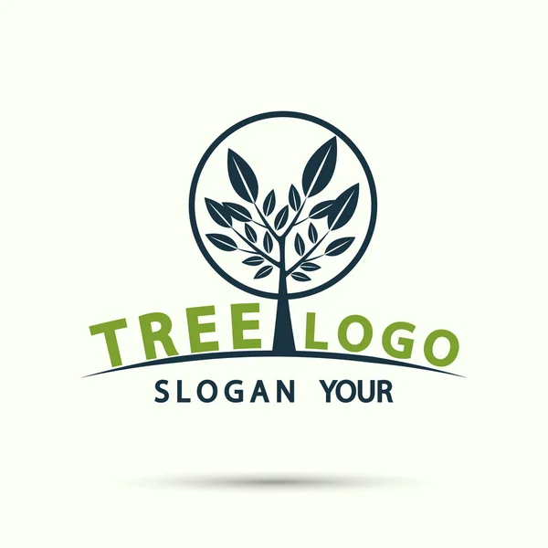 Árbol logotipo madera icono moderno design.vector ilustración — Archivo Imágenes Vectoriales