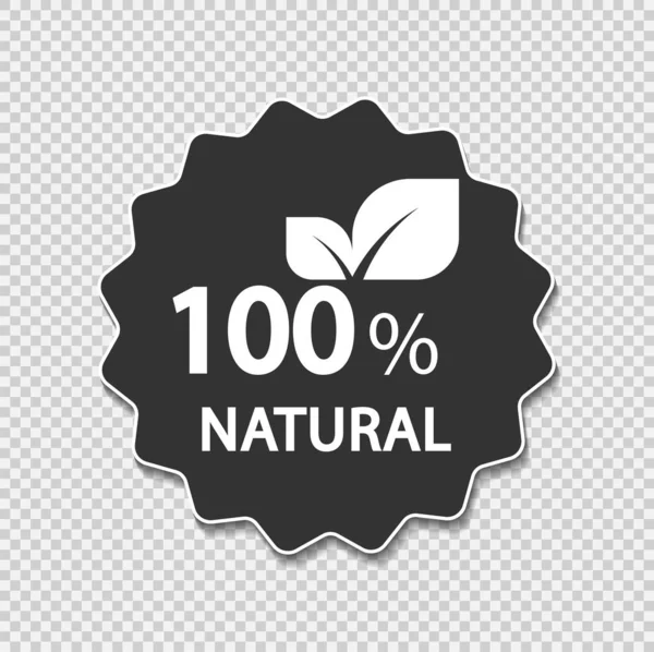 100 percent natural label. Vector illustration. — Stock Vector