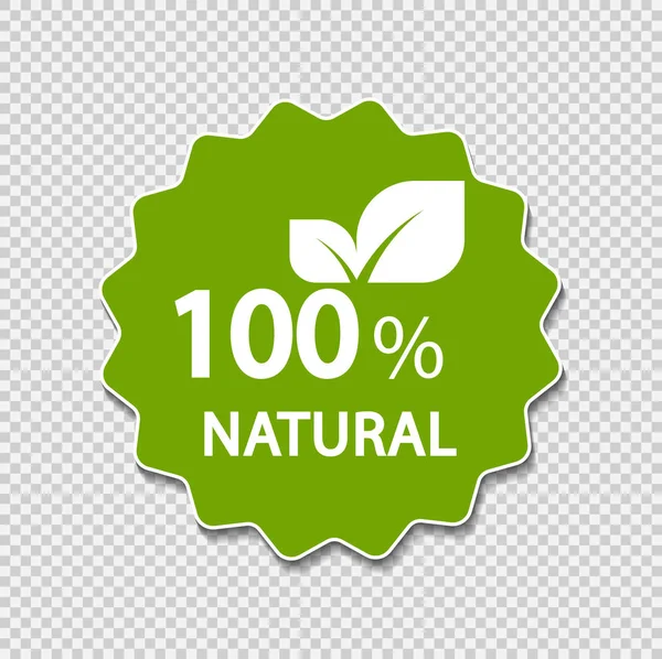 100 percent natural label. Vector illustration. — Stock Vector