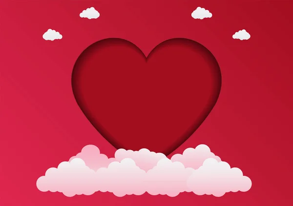 Valentýnská karetní karta v srdci, umělecký styl. vektorový Illustrator — Stockový vektor