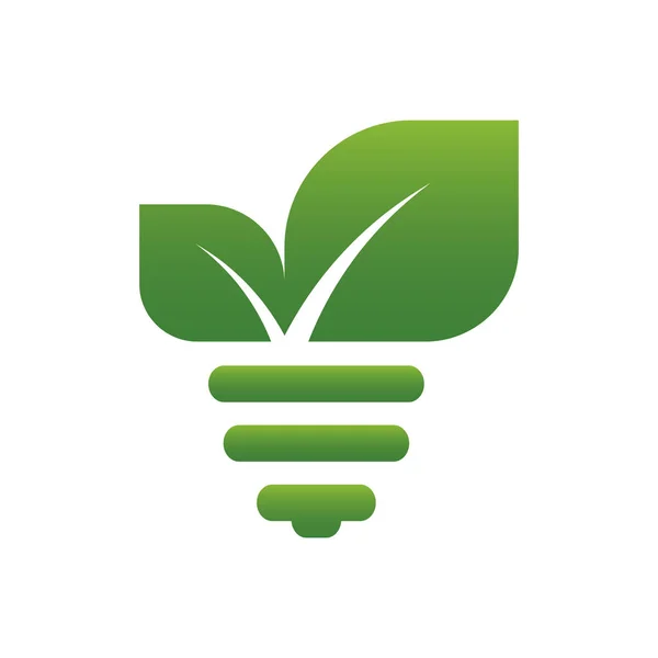 Concepto de energía ecológica, planta que crece dentro de la bombilla — Vector de stock
