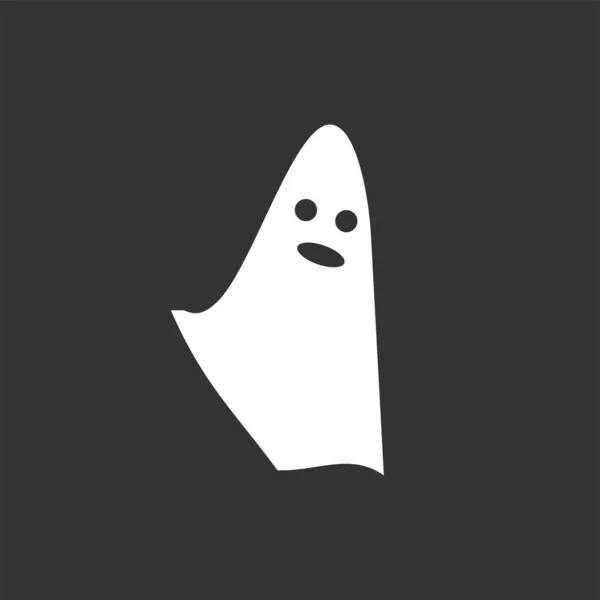 Icône fantôme isolée sur fond noir Illustration vectorielle — Image vectorielle