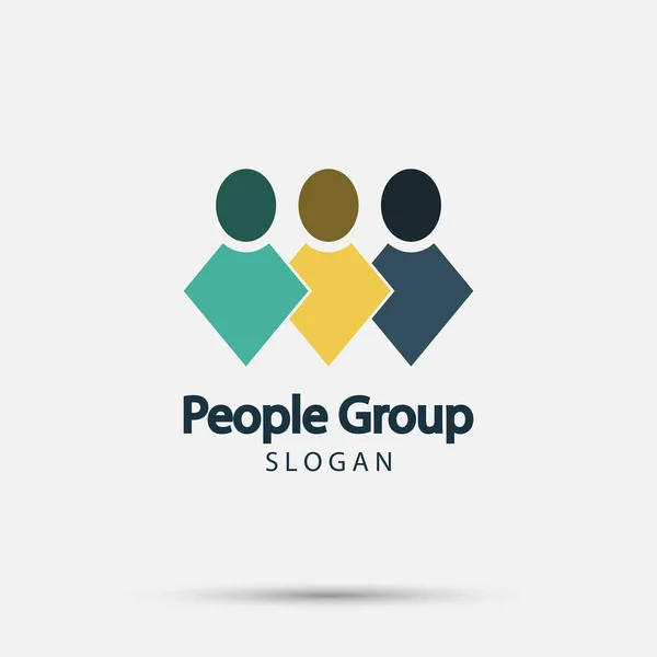 Grupo de personas logo, Teamwork icon.vector ilustrador — Archivo Imágenes Vectoriales