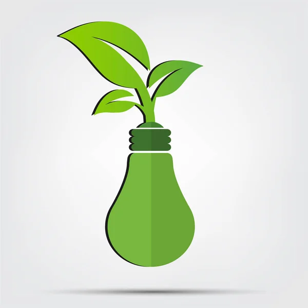 Green Energy Concept.Ecology saving digital design In light bulbs,vector illustration — Stock Vector