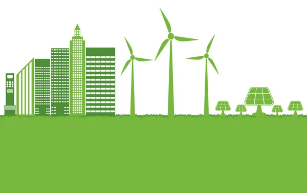 Green ecology city help the world with eco-friendly concept ideas,Vector illustration