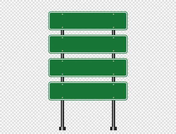 Grünes Verkehrszeichen, Verkehrsschilder isoliert auf transparentem Hintergrund, Vektordarstellung — Stockvektor