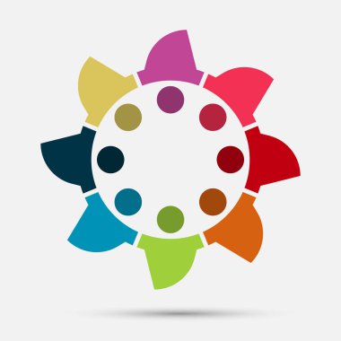 Grafik grubu bağlantı logosu. Circle.logo takım çalışması sekiz kişi 