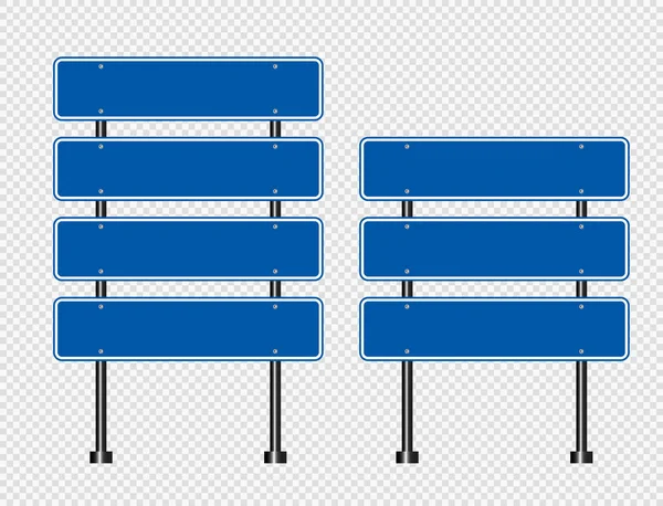Blaues Verkehrszeichen, Verkehrsschilder isoliert auf transparentem Hintergrund. Vektor-Illustration — Stockvektor