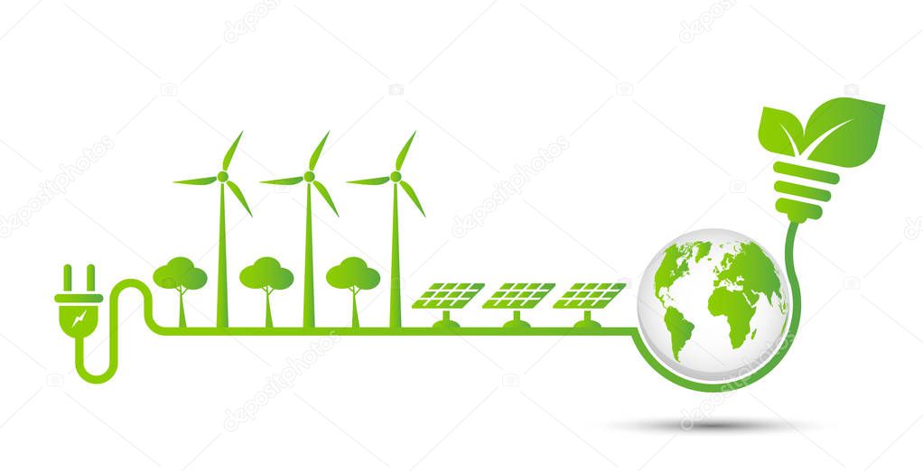 Energy ideas save the world concept Power plug green ecology 