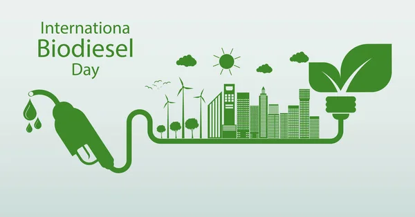 Internationaler Biodiesel-Tag am 10. August.Für Ökologie und Umwelthilfe Die Welt mit umweltfreundlichen Ideen, Vektorillustration — Stockvektor
