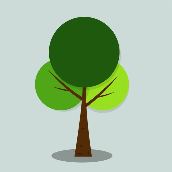 Símbolos, icono de árbol verde con hojas hermosas, ilustración vectorial — Archivo Imágenes Vectoriales