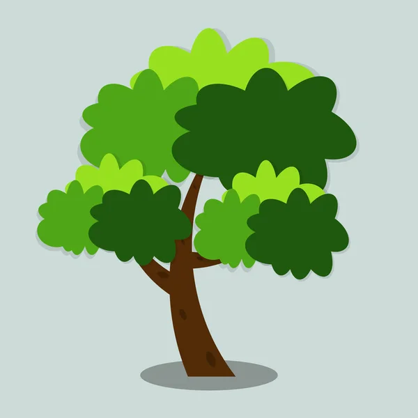 Símbolos, icono de árbol verde con hojas hermosas, ilustración vectorial — Archivo Imágenes Vectoriales