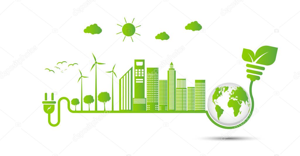 Energy ideas save the world concept Power plug green ecology  