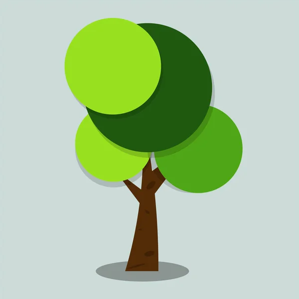 Símbolos, icono de árbol verde con hojas hermosas, ilustración vectorial — Archivo Imágenes Vectoriales