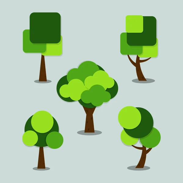 Symboles, icône de l'arbre vert avec de belles feuilles, illustration vectorielle — Image vectorielle