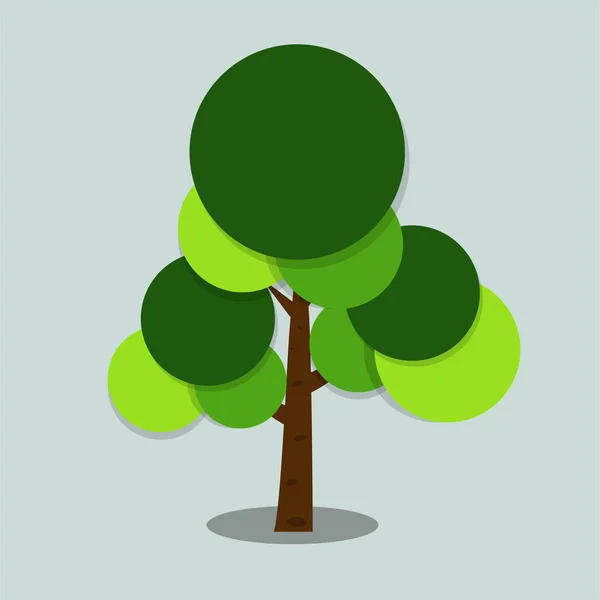 Symbols, tree icon green with beautiful leaves,Vector illustration — Stock Vector