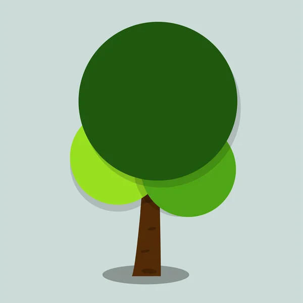 Símbolos, icono de árbol verde con hojas hermosas, ilustración vectorial — Archivo Imágenes Vectoriales