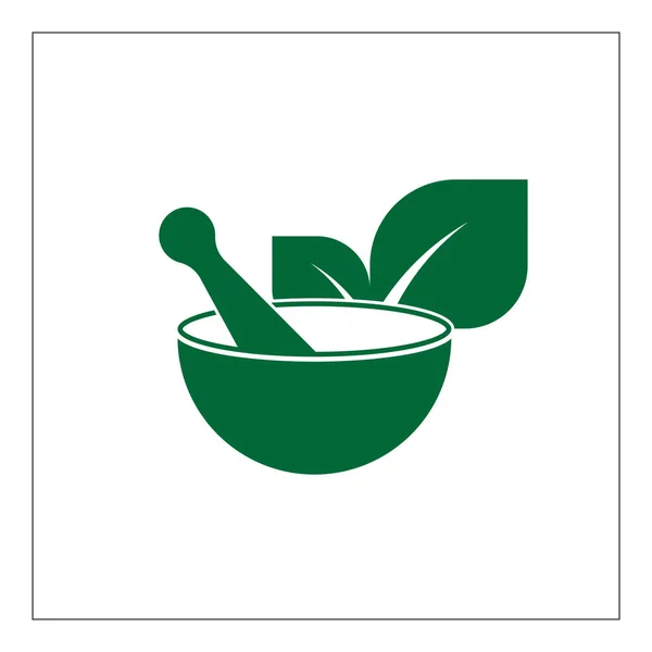Grüne Kräuter-Logo-Vorlage, pflanzliche 100 auf weißem Hintergrund — Stockvektor