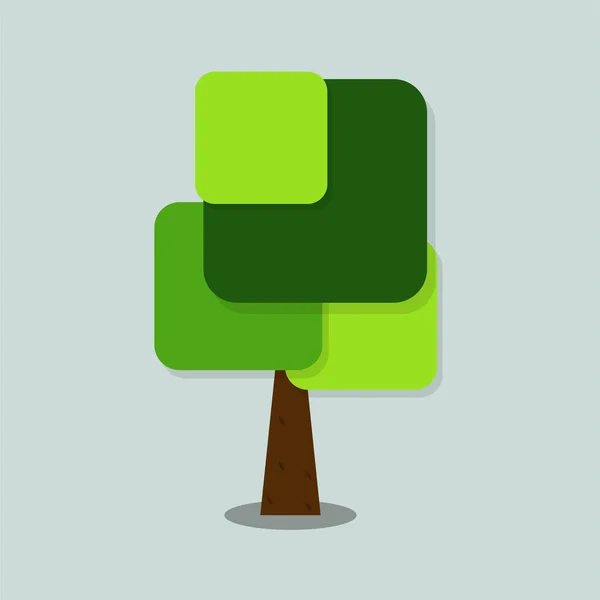 Symbole, Baum-Symbol grün mit schönen Blättern, Vektorillustration — Stockvektor