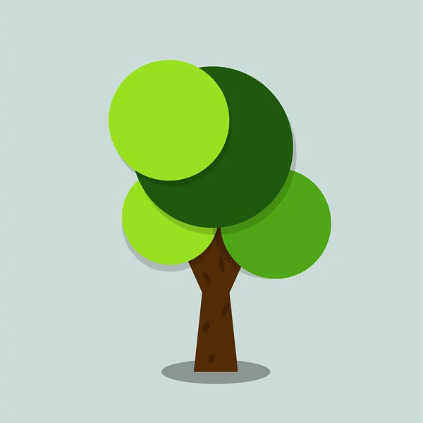 Símbolos, ícone de árvore verde com belas folhas, ilustração vetorial — Vetor de Stock