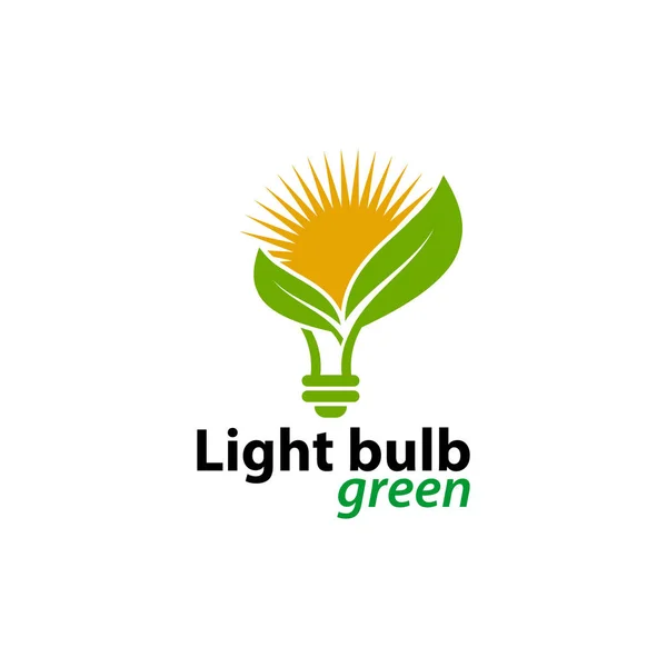 Ecology light bulb green logo icon design templat on White Background,Vector Illustration