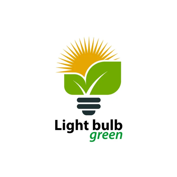 Ecology light bulb green logo icon design templat on White Background,Vector Illustration