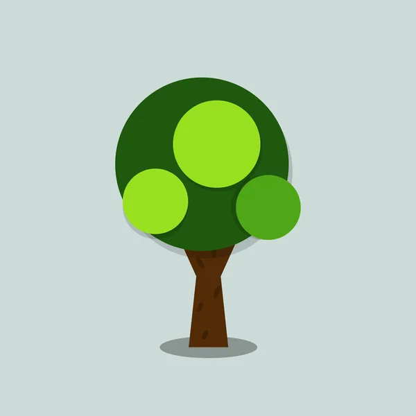 Symbole, Baum-Symbol grün mit schönen Blättern, Vektorillustration — Stockvektor