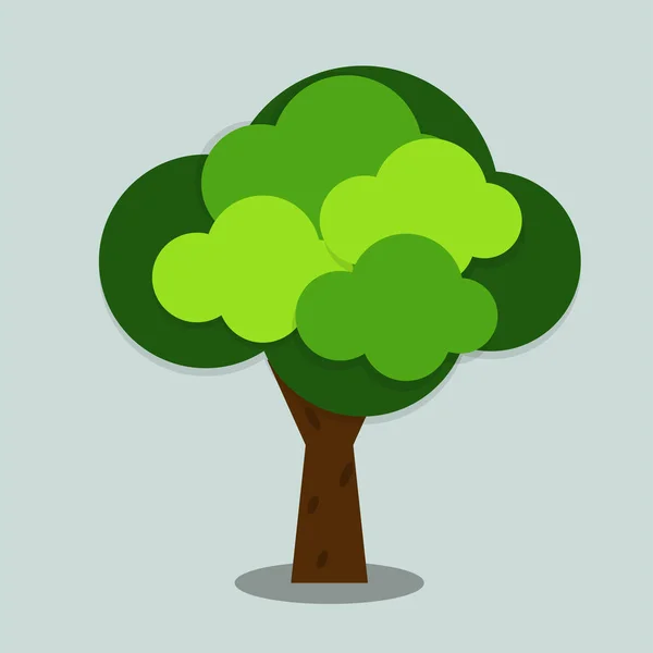 Símbolos, icono de árbol verde con hojas hermosas, ilustración vectorial — Archivo Imágenes Vectoriales