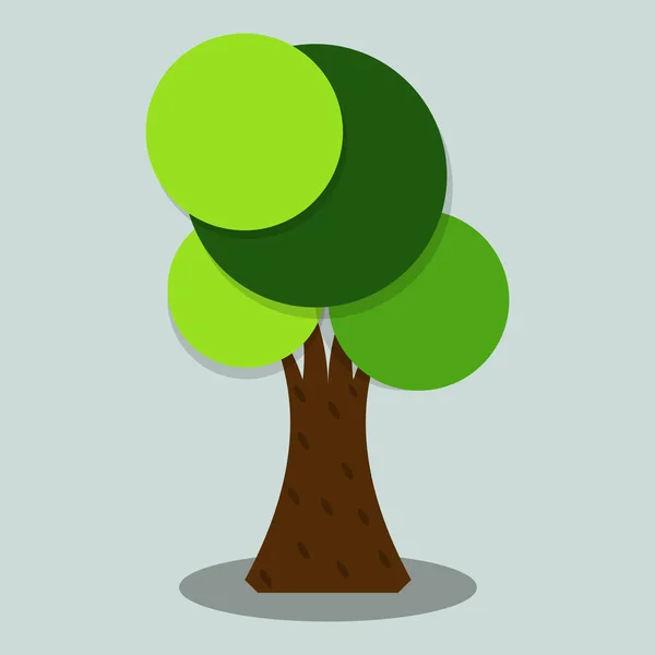 Символи, значок дерева зелений з красивими листям, Векторні ілюстрації — стоковий вектор