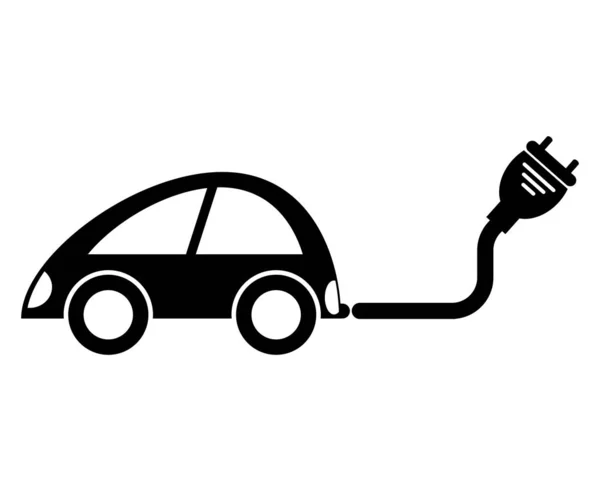 Icono del cargador de coche, Refuel coches aislar sobre fondo negro, Vector Ilustración — Vector de stock