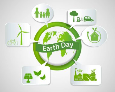 Bulut ekolojisi kavramı. Yeşil şehirler çevre dostu ideas.vector illüstrasyon ile dünyaya yardımcı