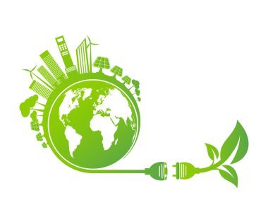 Enerji fikirleri dünyayı kurtardı Güç dolgusu yeşil ekoloji 