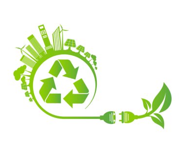 Enerji fikirleri dünyayı kurtardı Güç dolgusu yeşil ekoloji geri dönüşümü 