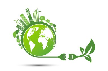Enerji fikirleri dünyayı kurtardı Güç dolgusu yeşil ekoloji geri dönüşümü 