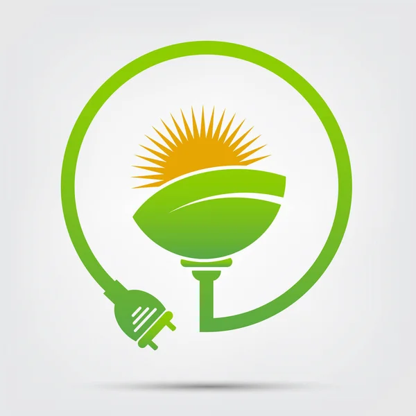 Energieideen retten das Weltkonzept Power plug green ecology — Stockvektor