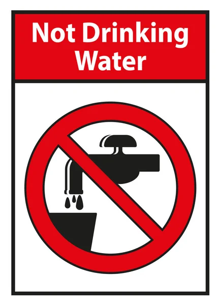 Nicht Trinkwasser Symbol Zeichen Isoliert Auf Weißem Hintergrund — Stockvektor