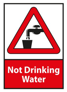 İçilmeyen Su Sembolü işareti beyaz arkaplanda izole edildi 