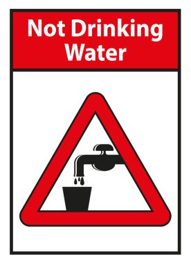 İçilmeyen Su Sembolü işareti beyaz arkaplanda izole edildi 